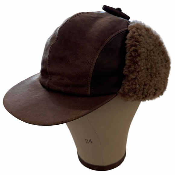 Vintage Seifter Trapper Hat Leather Shearling Brown Aviator Seifter Assoc Inc - Picture 8 of 14